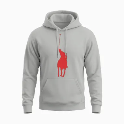 Pferd Polo Emblem Fashion Geschenk Unisex Hoodie - Ash