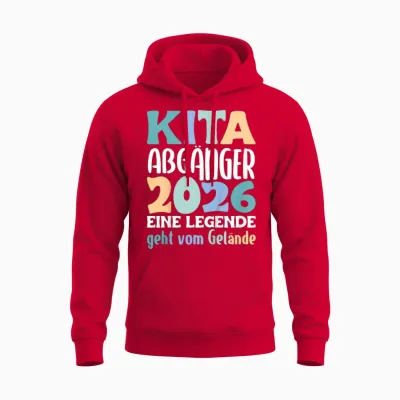 Kita Abgänger 2026 Eine Legende Geht Vom Gelände Abschied Unisex Hoodie - Red