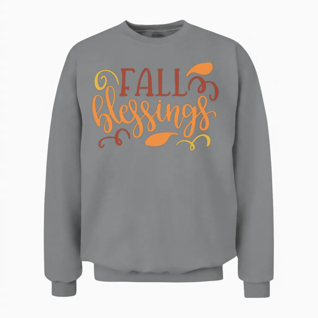 Fall Blessings Funny Funny Unisex Sweatshirt in Sport Grey