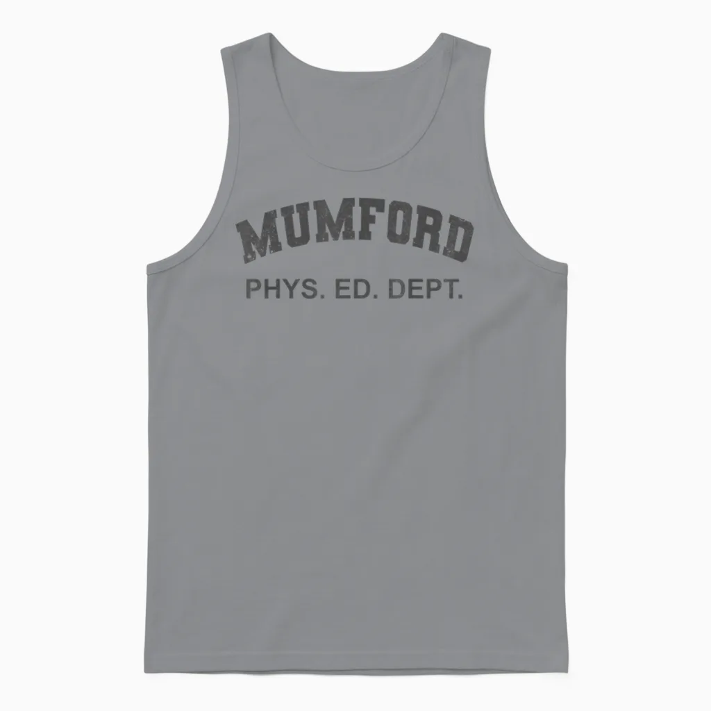 Mumford Phys Ed Dept Lustiges Halloween-Kostüm Unisex Tank Top in Sport Grey