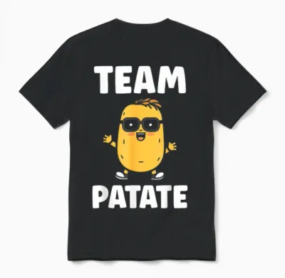 Funny Little Potato Quote Team Potato T-Shirt, Black, S Unisex T-Shirt - Black
