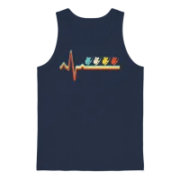 Koala Bear Retro Heartbeat — Wildlife Gift Unisex Tank Top - Navy – 1