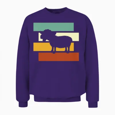 Sheep Retro Unisex Sweatshirt - Purple