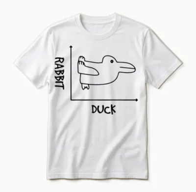 Graph Duck Rabbit Math Quote School Gift Unisex T-Shirt - White