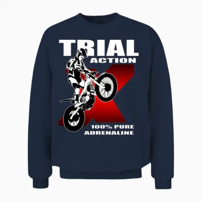 Motorcycle Trial Unisex Sweatshirt - Navy