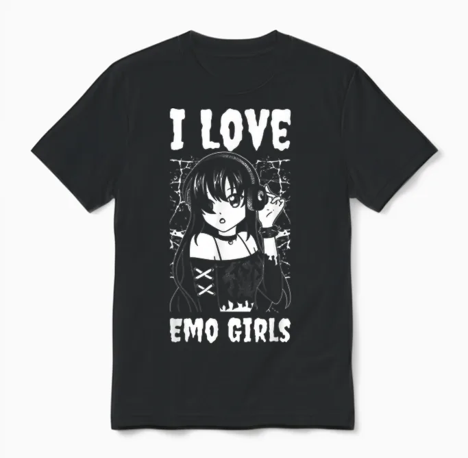 I Love Emo Girls Unisex T-Shirt in Black