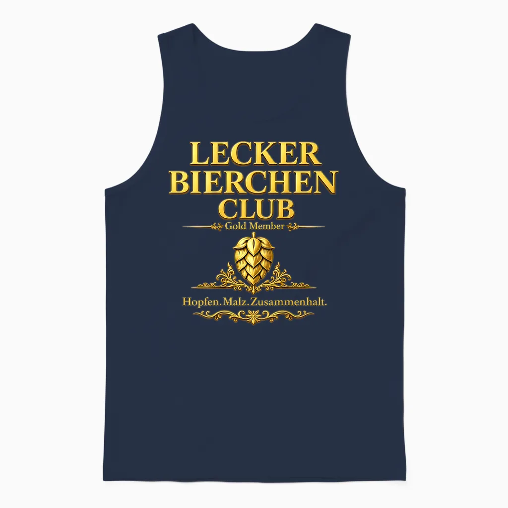 Lecker Bierchen Club Gold Member - Hopfen Malz Zusammenhalt Unisex Tank Top in Navy