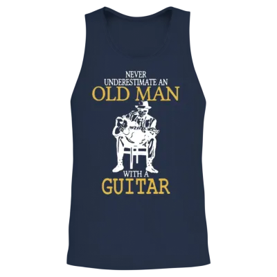 Old Man with a Guitar Unisex Tank Top - Navy