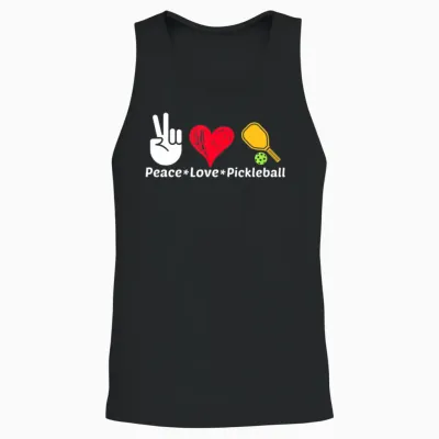 Paddleball Sports Mom Dad Retirement Peace Love Pi Unisex Tank Top - Black
