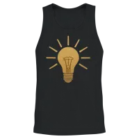 Golden Glow Lightbulb Unisex Tank Top - Black – 2