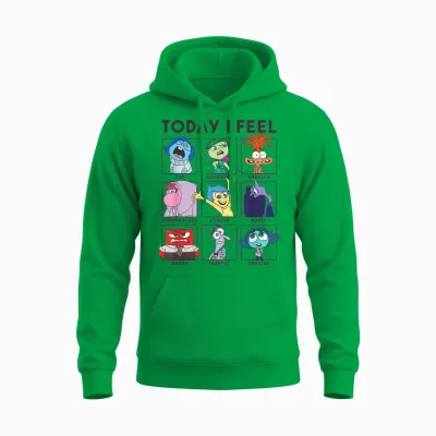 Disney Pixar Inside Out 2 Today I Feel... Vintage Panels Unisex Hoodie - Irish Green
