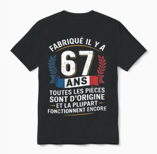 67 Years Birthday Humor Original Gift 67 Years Man Unisex T-Shirt in Black