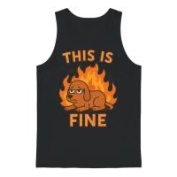 Calm Chaos Dog – Viral Retro Funny Design Unisex Tank Top - Black – 1