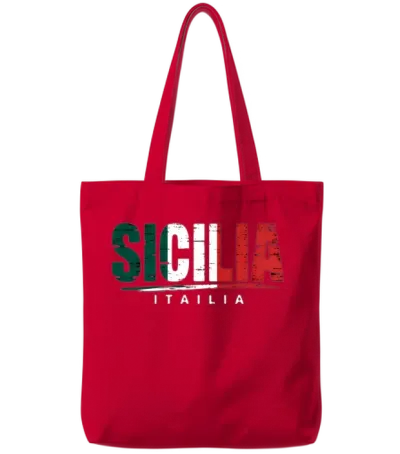 Sicilia Italia - Sicilian Pride, Italian Heritage Tote Bags - Red