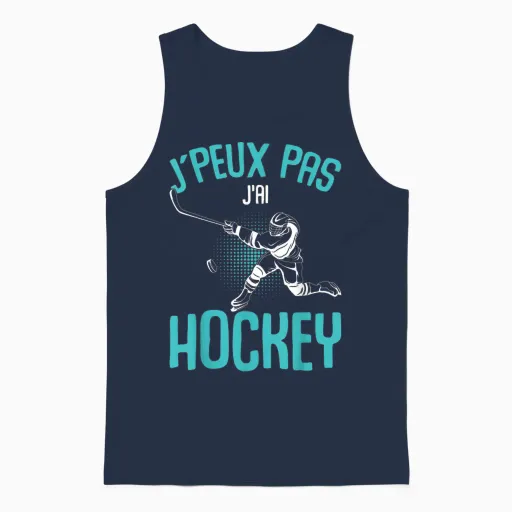 J'peux Pas J'ai Hockey Sur Ice Hockey Kids Men's T-Shirt, Black, S Unisex Tank Top - Navy