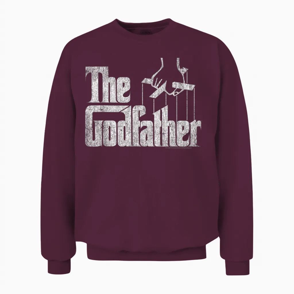 The Godfather T-Shirt - Herren, Schwarz, S, Kurzarm, Klassische Passform, Offizielles 'the Godfather' Logo Unisex Sweatshirt in Maroon