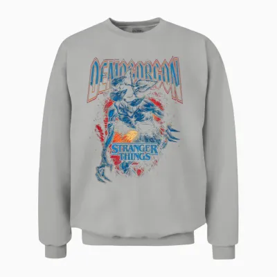 Stranger Things Demogorgon Band T-Shirt, Black Unisex Sweatshirt - Ash