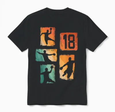 Handball 18e Anniversaire Garçon 18 Ans Unisex T-Shirt - Black