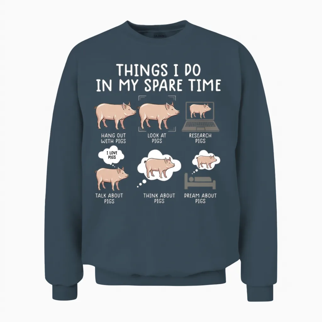 Funny Pig Pig Pig Farm & Country Unisex Sweatshirt in Dark Heather