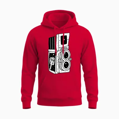 Retro Camera Unisex Hoodie - Red