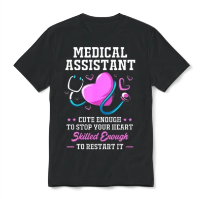 Enough to Stop Your Heart Funny Medical Assistant Unisex T-Shirt - Black