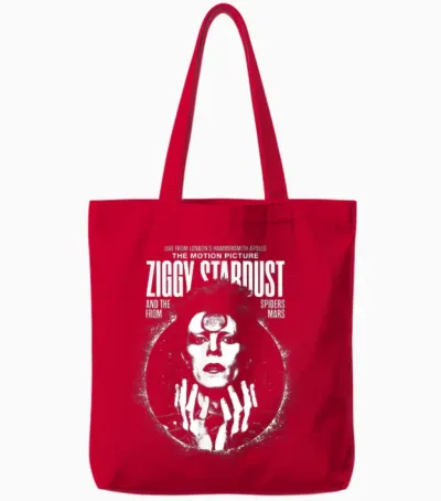 David Bowie Ziggy Stardust, the Sukita Movie Photo Tote Bags - Red