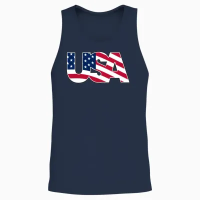 Flag Wave Usa Logo Unisex Tank Top - Navy