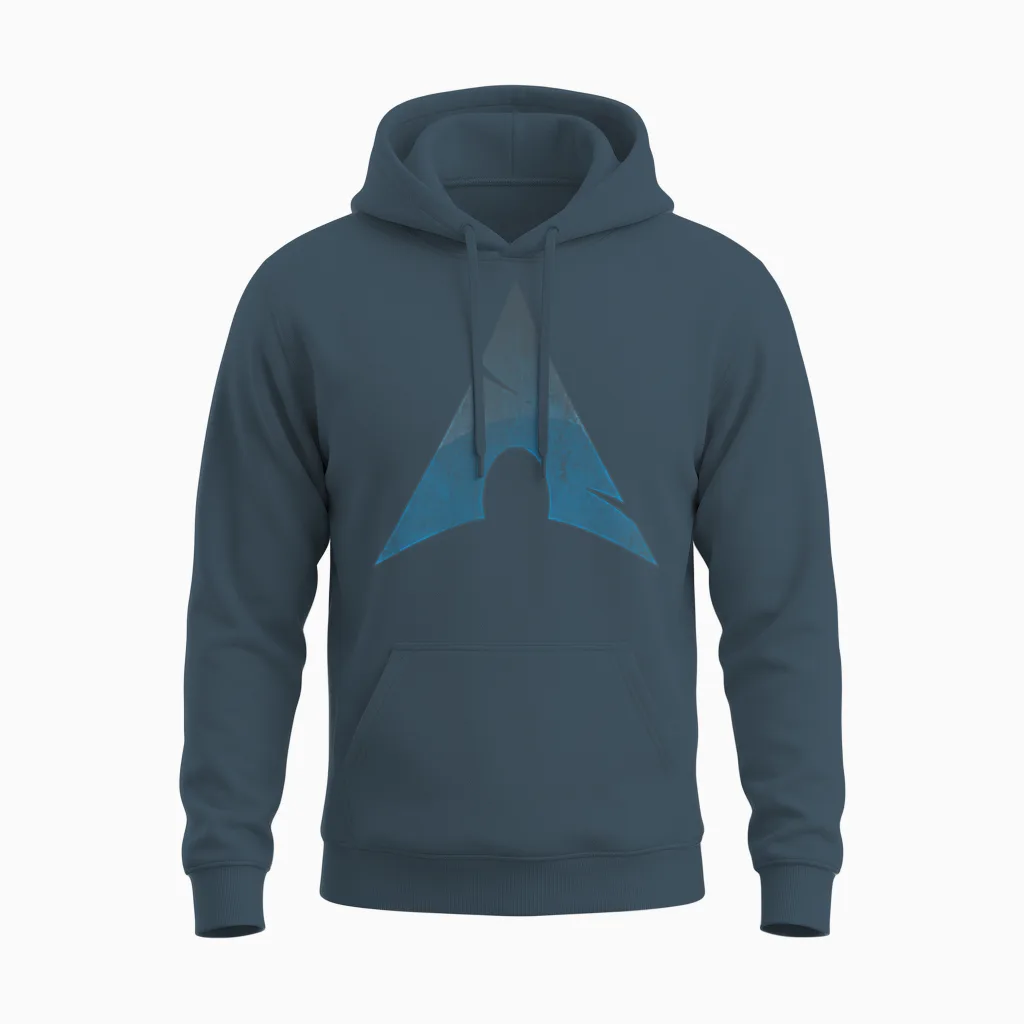 Linux Lovers Tee Arch Linux Vintage Worn Logo Open Source Bone T-Shirt, Black, S Unisex Hoodie in Dark Heather