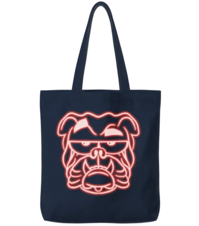 Dog Daddy Dog Mom Dogfather Dog Lover English Tote Bags - Navy