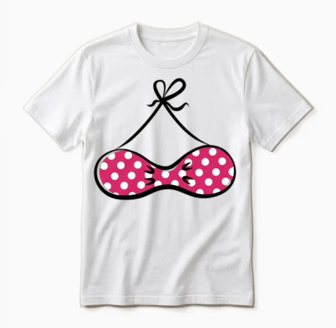 Bikini Shirt Funny Unisex T-Shirt in White
