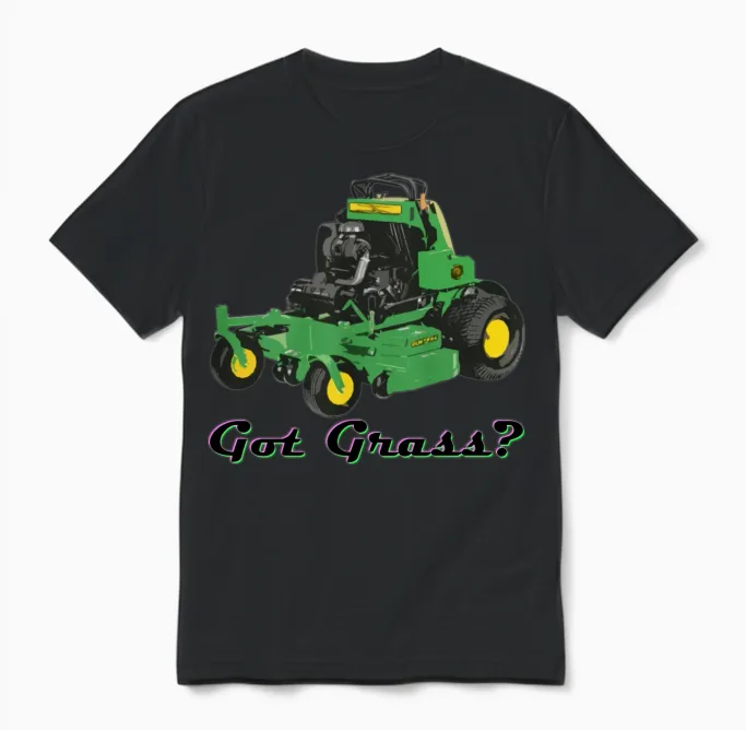 Got Grass? Ready to Mow Unisex T-Shirt in Black