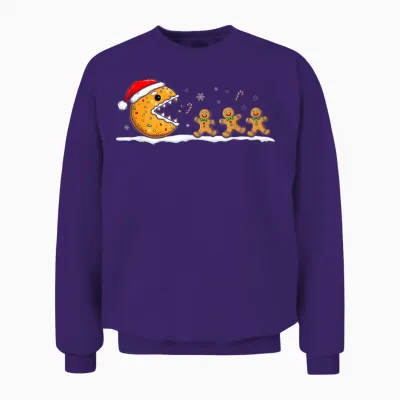 Funny Gingerbread Christmas Cookie Baking Boys Girls Unisex Sweatshirt - Purple