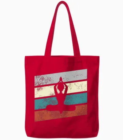 Yoga Retro Tote Bags - Red