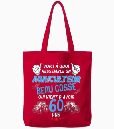 Farmer Quadra Beau Gosse Et Classe at the Wheel of the Tract Tote Bags - Red
