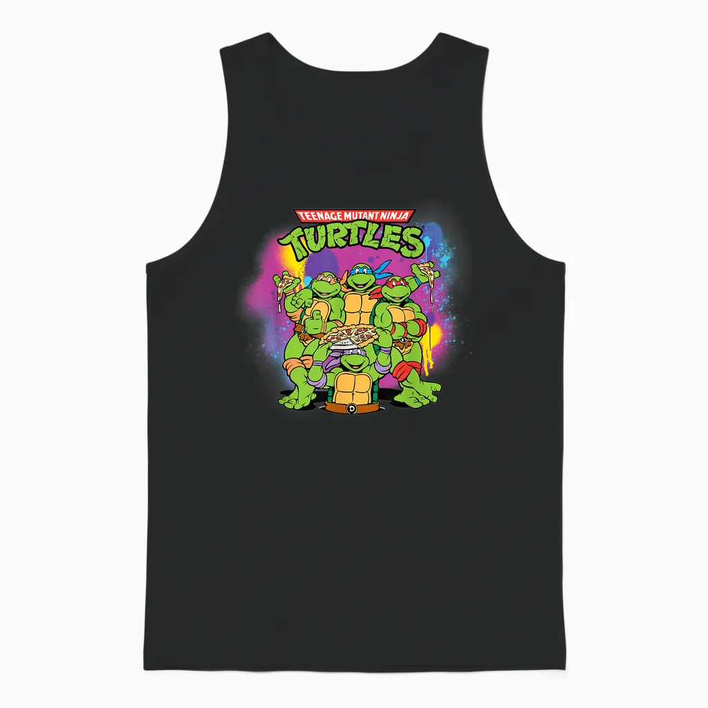 Mademark X Teenage Mutant Ninja Turtles - Original Teenage Mutant Ninja Turtles Colorful Painted Unisex Tank Top in Black