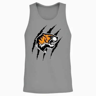 Tiger with Claw Marks Unisex Tank Top - Sport Grey