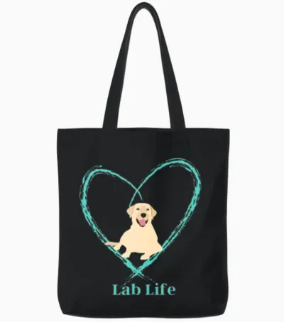 Yellow Lab Life Tote Bags - Black