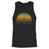 Retro Yellowstone National Park Sunset Vacation Unisex Tank Top - Black – 2
