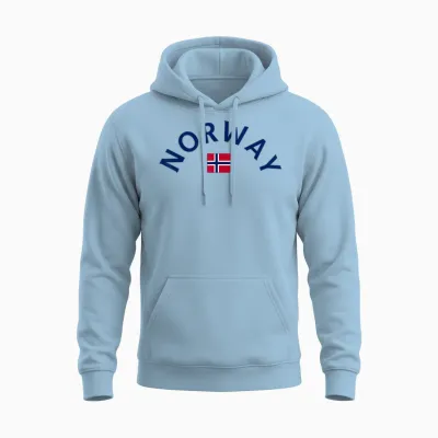 Norway Norge Tee Oslo Norway Oslo Gift Norway Norway Travel T-Shirt, White, S Unisex Hoodie - Light Blue