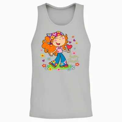 Funny Hippie Girl Unisex Tank Top - Ash