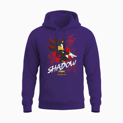 Sonic the Hedgehog, Sonic X Shadow Generations Shadow T-Shirt, Black Unisex Hoodie in Purple