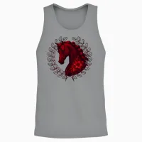 Vintage Horse Lovers Gift Unisex Tank Top in Sport Grey - 2