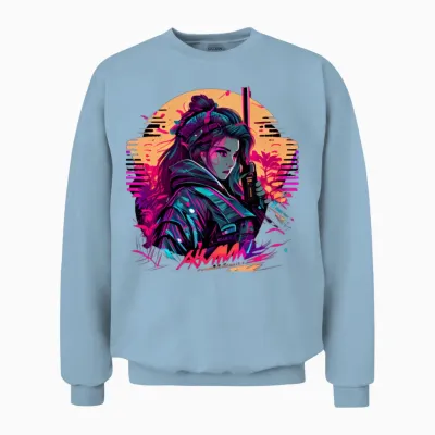 Samouraï Unisex Sweatshirt - Light Blue