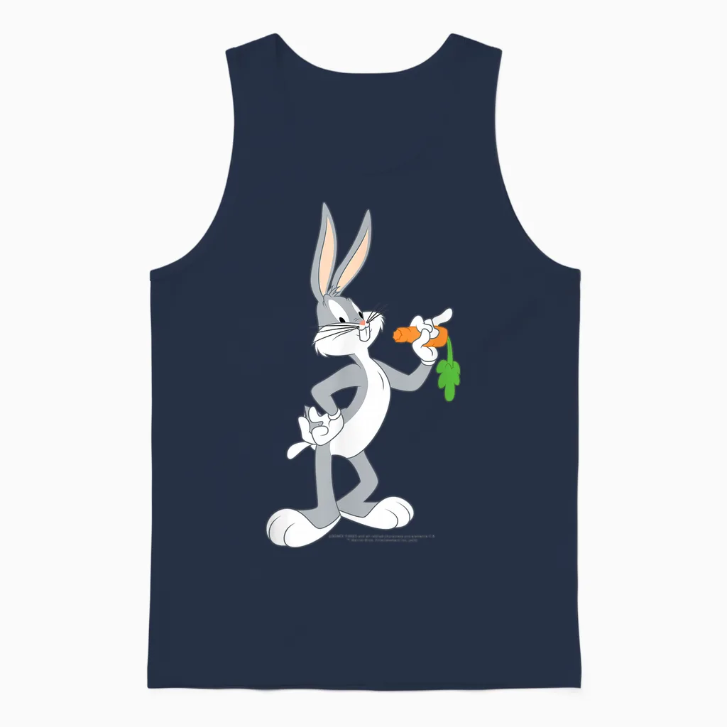 Looney Tunes Bugs Bunny Isst Eine Karotte Unisex Tank Top in Navy