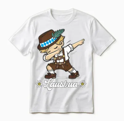 Lausbua Dabbing Bayerischer Junge Trachten Ersatz Unisex T-Shirt - White