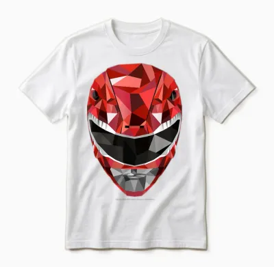 Power Rangers Red Ranger Polygon Helmet Unisex T-Shirt - White