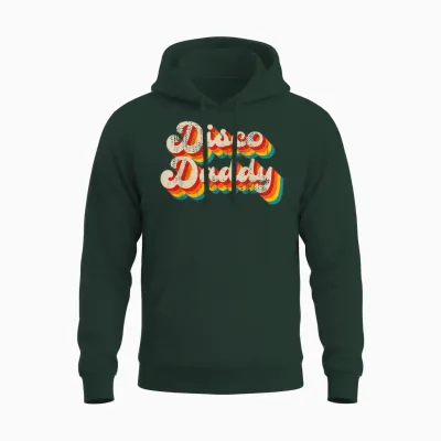 Disco Costume 70s Vintage Men Women Retro Disco Daddy Unisex Hoodie - Forest