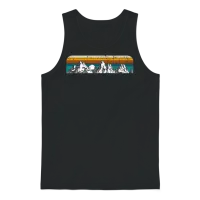 Retro Mountain Sunset Summer & Beach Unisex Tank Top - Black – 1