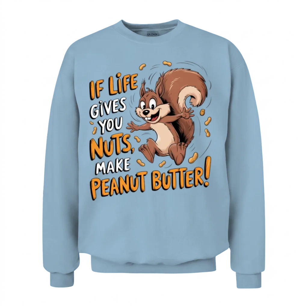 Funny Squirrel Unisex Sweatshirt - Light Blue