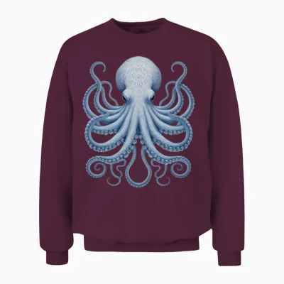Electric Octopus Unisex Sweatshirt - Maroon